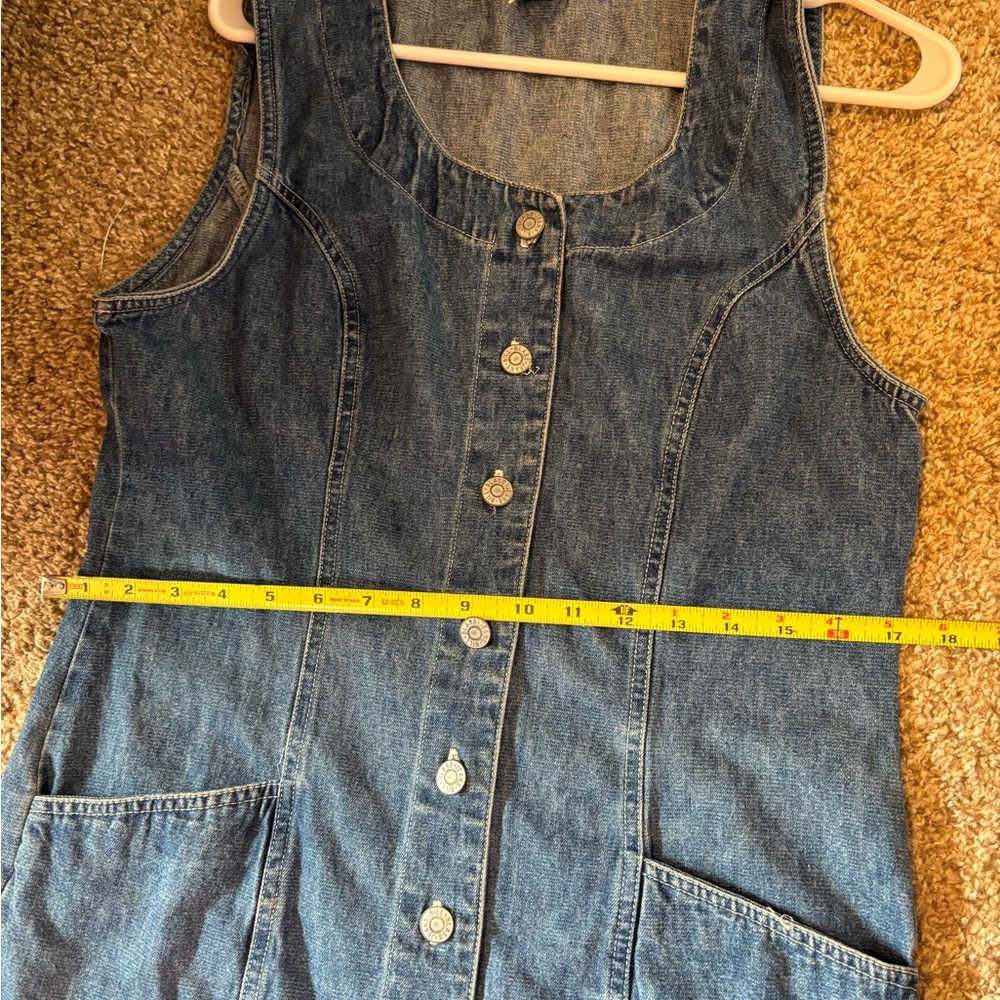 Billblass 90s Denim Button-Down Sleeveless Dress - Picture 3 of 4